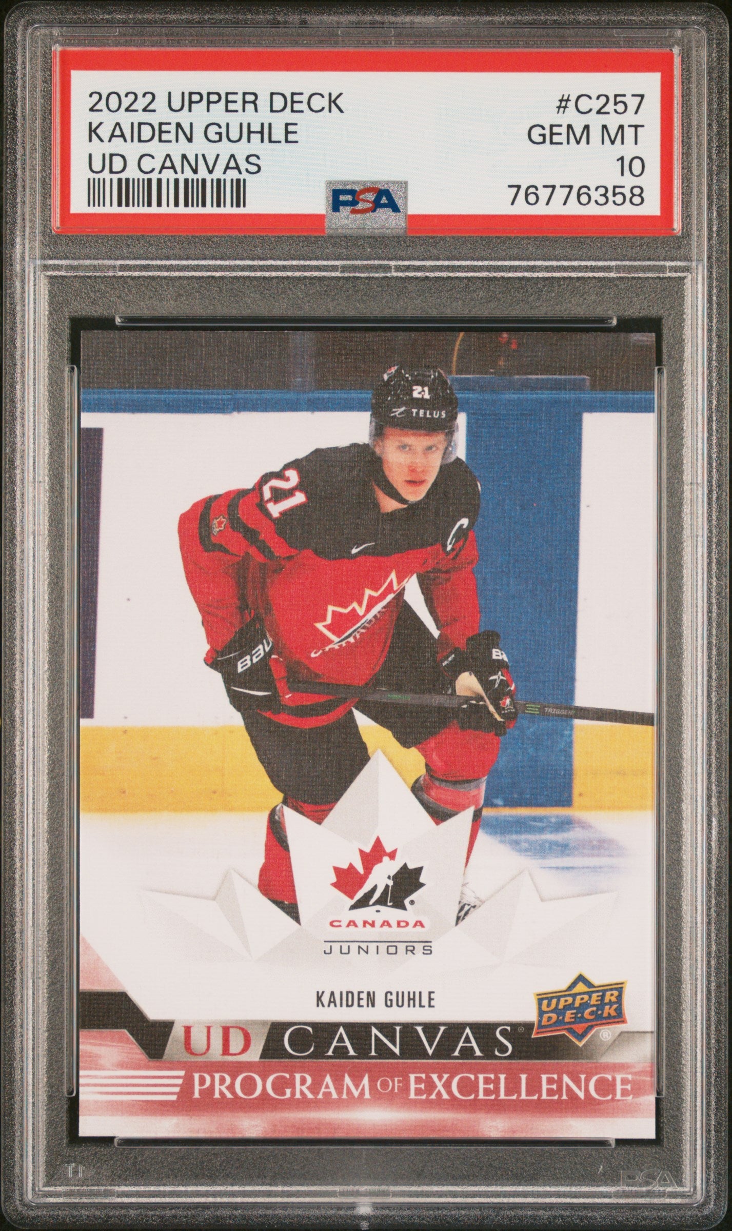 2022 Upper Deck Ud Canvas #C257 Kaiden Guhle Ud Canvas PSA 10