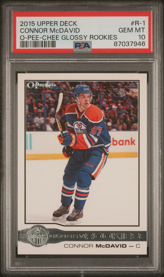 2015 Upper Deck O-Pee-Chee Glossy Rookies #R-1 Connor Mcdavid O-Pee-Chee Glossy Rookies PSA 10