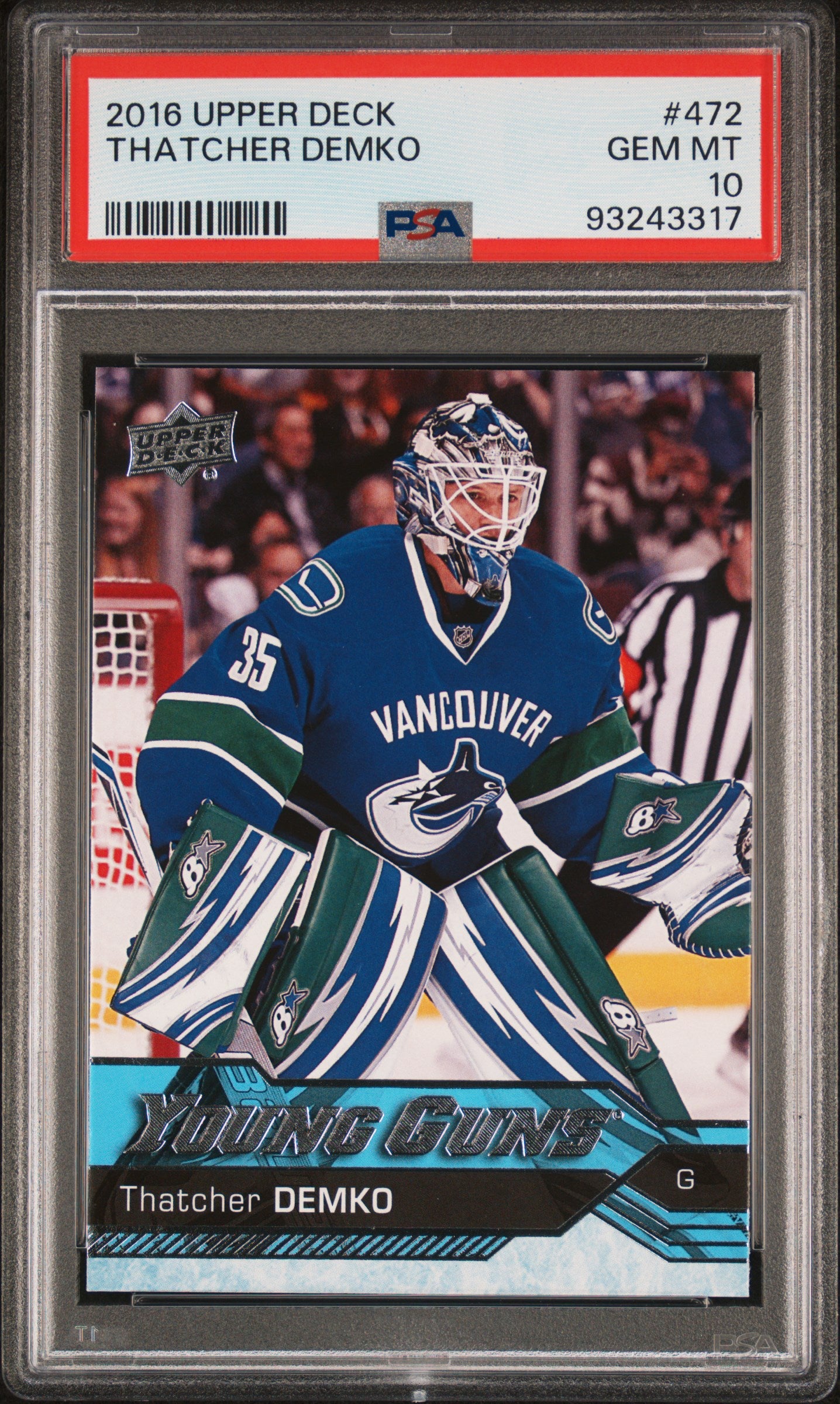 2016 Upper Deck #472 Thatcher Demko PSA 10