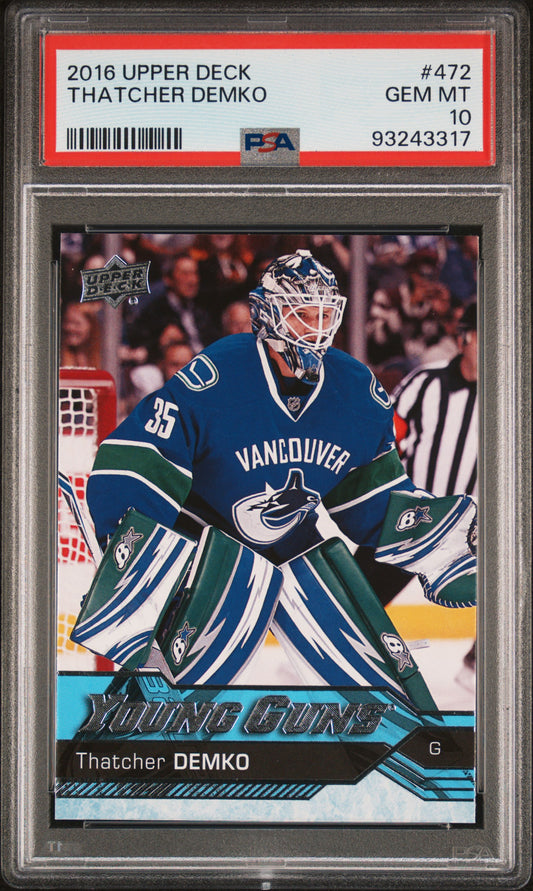 2016 Upper Deck #472 Thatcher Demko PSA 10