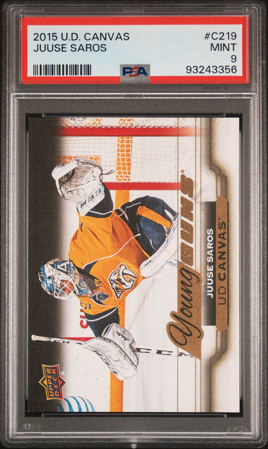 2015 Upper Deck Canvas #C219 Juuse Saros PSA 9