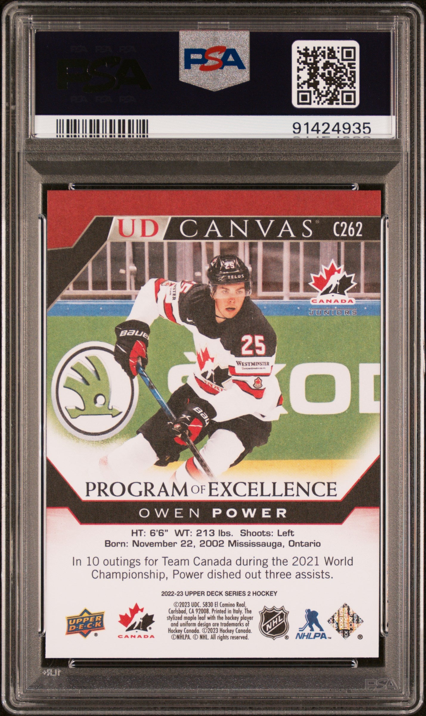 2022 Upper Deck Ud Canvas #C262 Owen Power Ud Canvas PSA 10