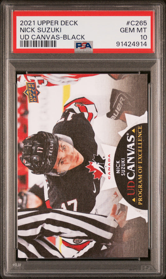 2021-2022 Upper Deck Ud Canvas #C265 Nick Suzuki Ud Canvas-Black PSA 10