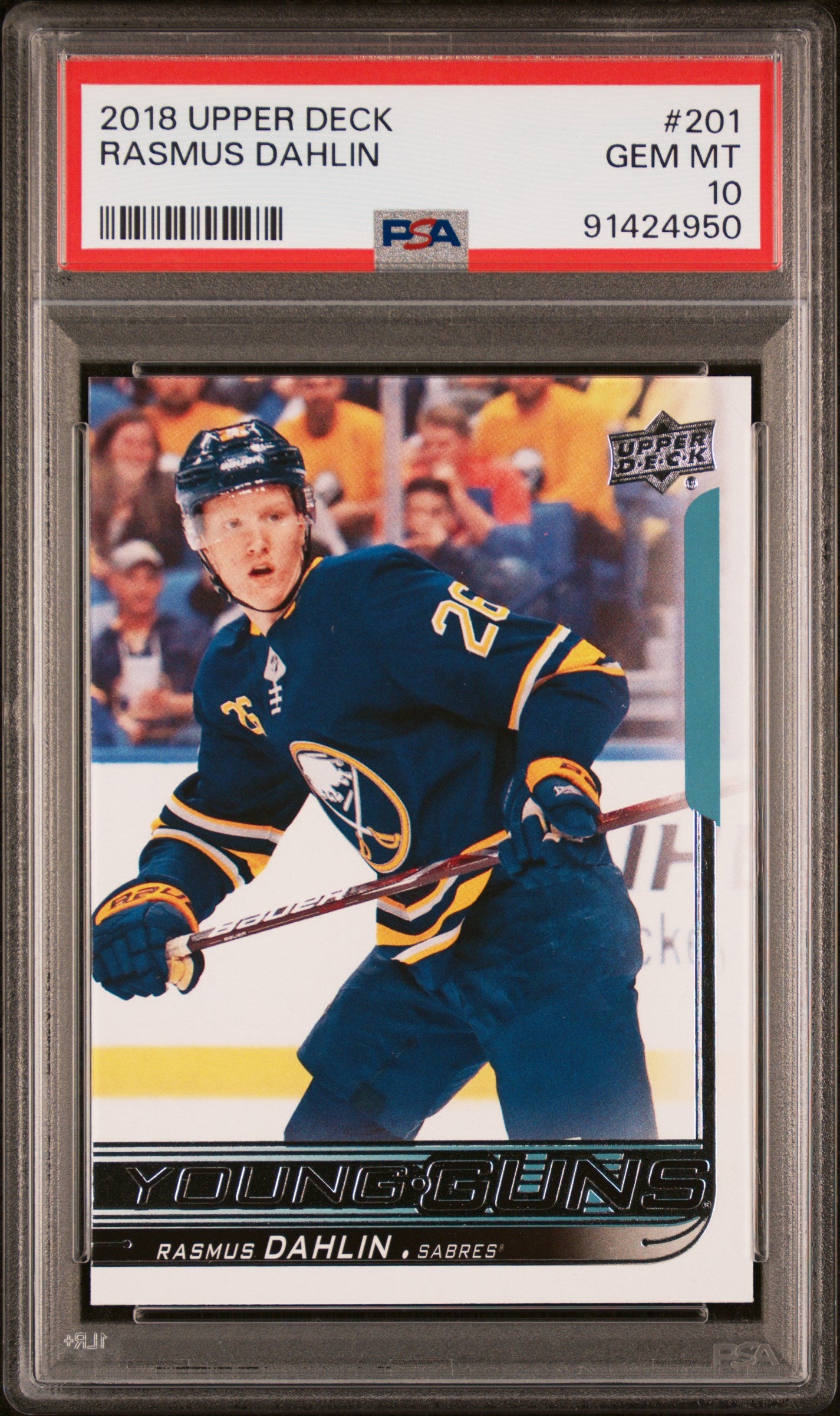 2018 Upper Deck #201 Rasmus Dahlin PSA 10