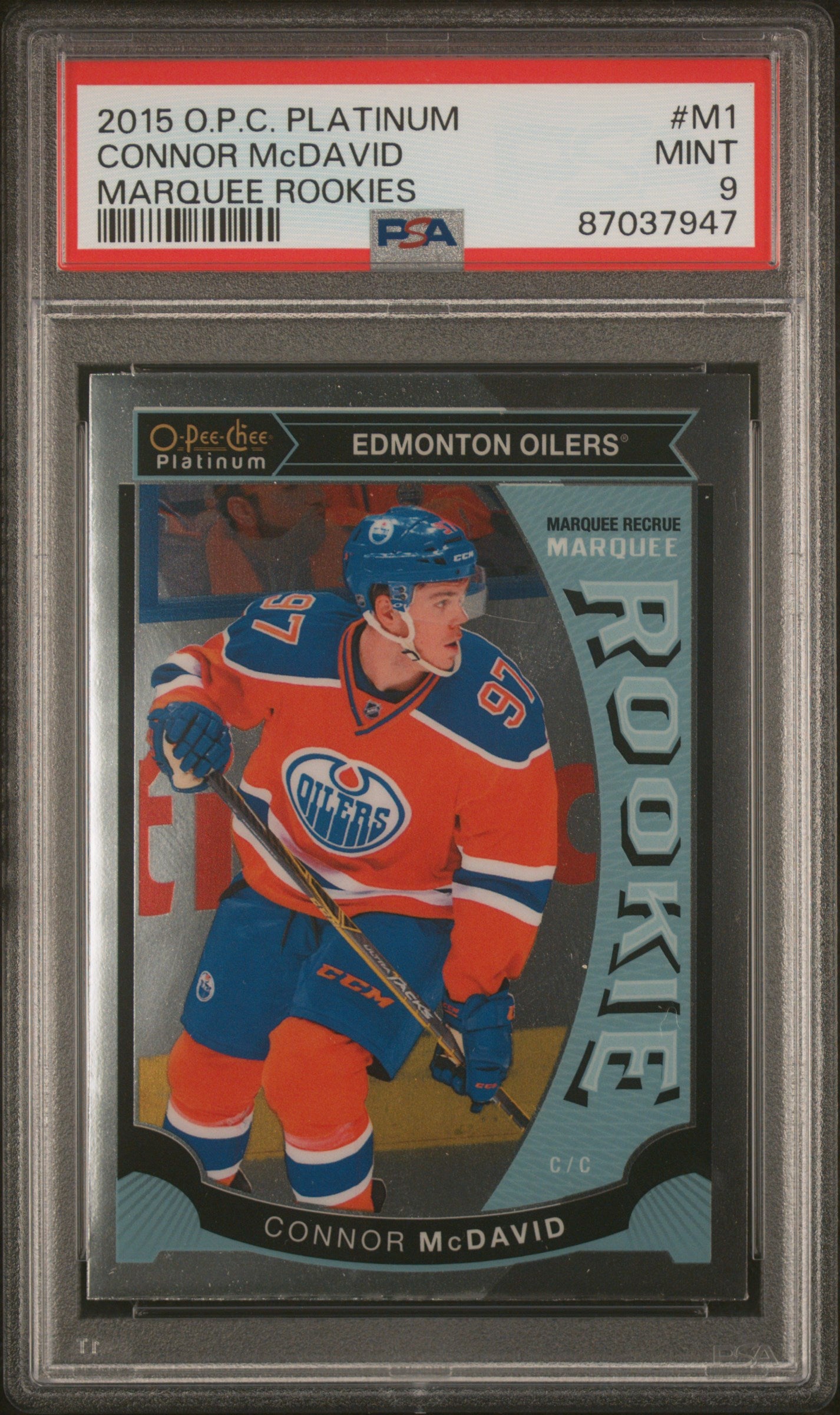 2015 O-Pee-Chee Platinum Marquee Rookies #M1 Connor Mcdavid Marquee Rookies PSA 9