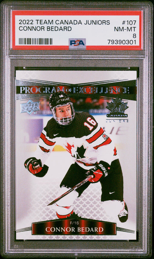 2022 Upper Deck Team Canada Juniors #107 Connor Bedard PSA 8