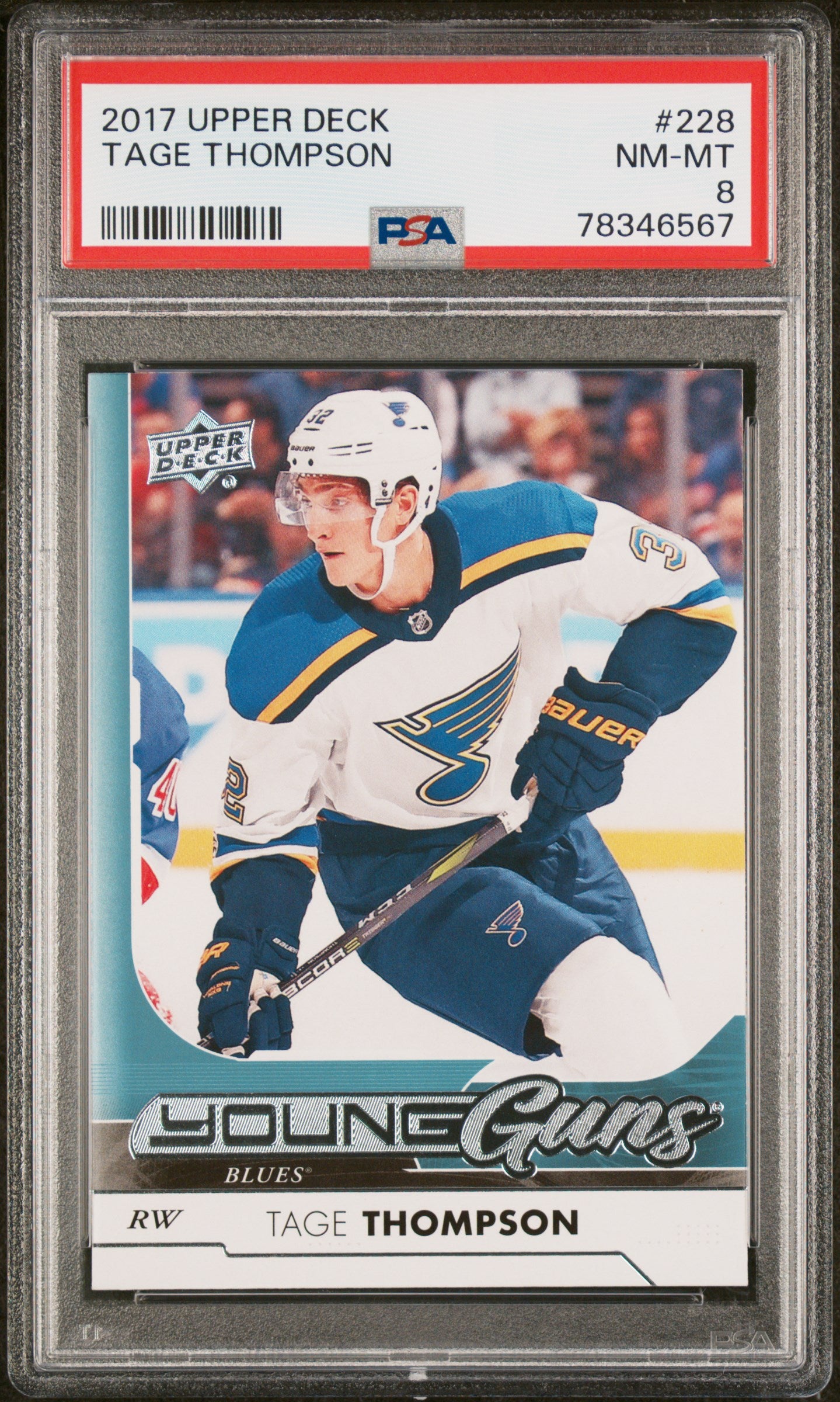 2017 Upper Deck #228 Tage Thompson PSA 8