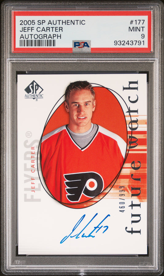 2005 Sp Authentic #177 Jeff Carter Autograph PSA 9