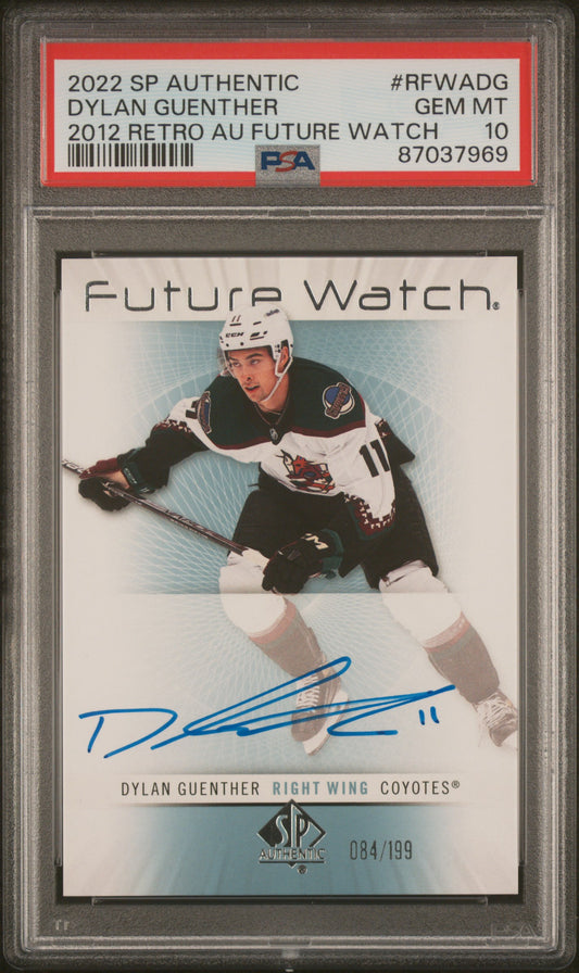 2022 Sp Authentic 2012-2013 Retro Autograph Future Watch #RFWADG Dylan Guenther PSA 10