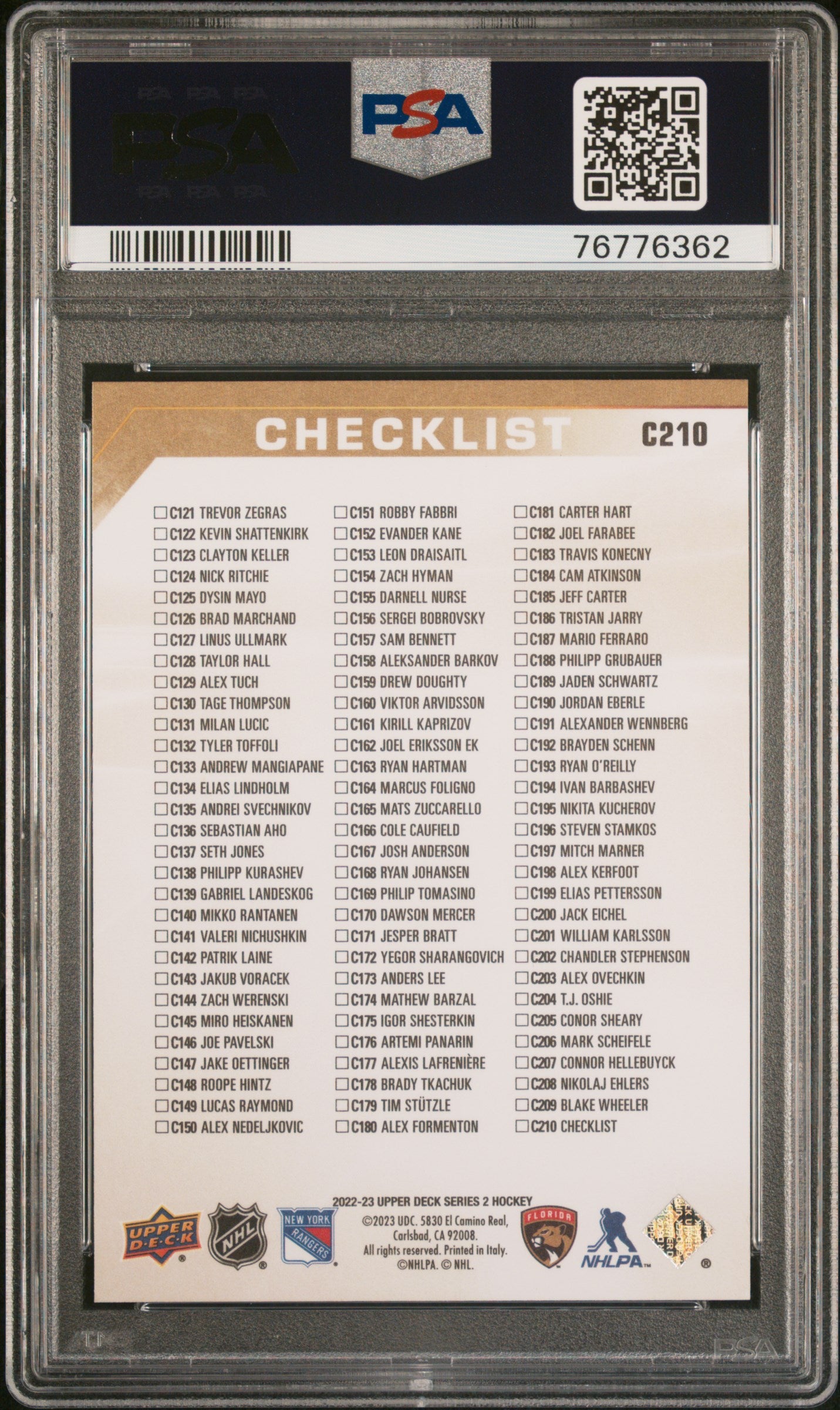 2022 Upper Deck Ud Canvas #C210 Shesterkin/Bobrovsky Ud Canvas PSA 10