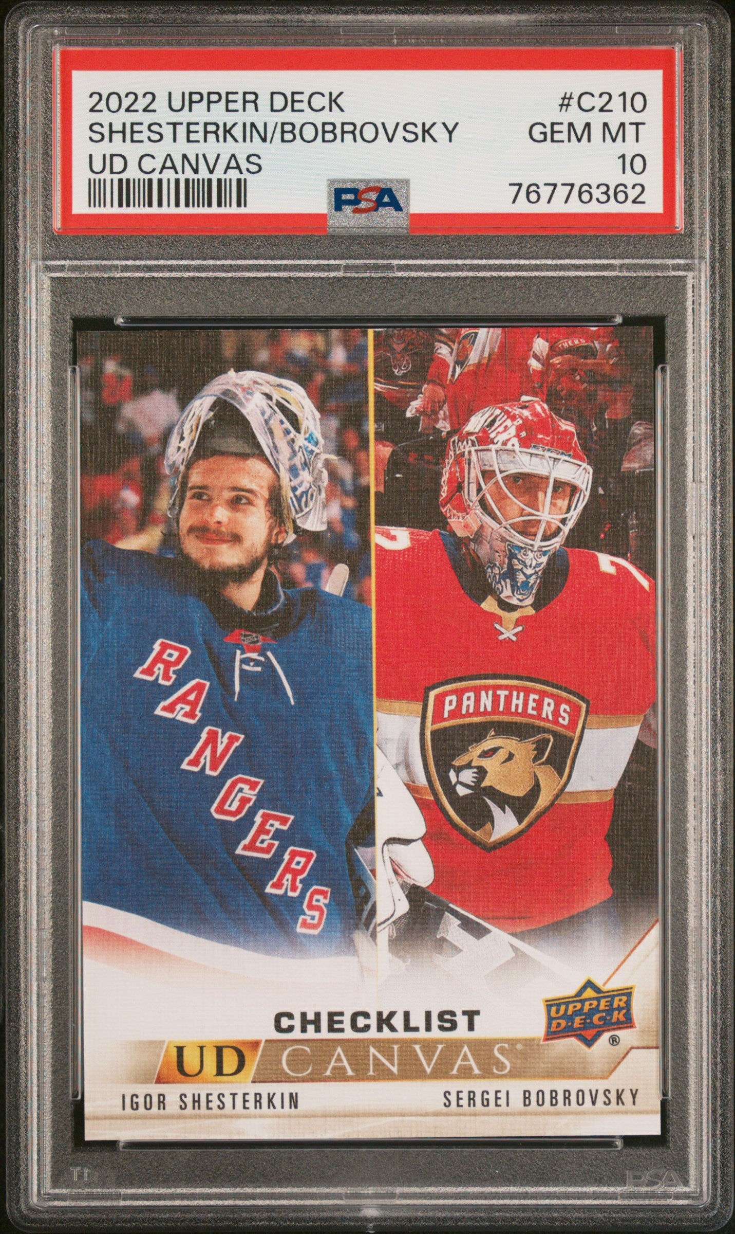 2022 Upper Deck Ud Canvas #C210 Shesterkin/Bobrovsky Ud Canvas PSA 10