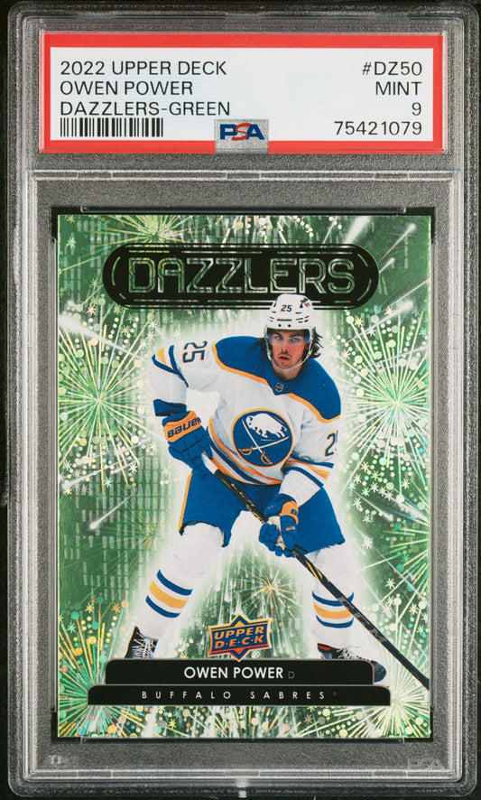 2022 Upper Deck Dazzlers #DZ50 Owen Power Dazzlers-Green PSA 9