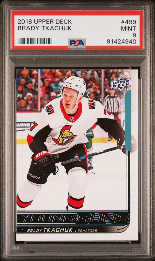 2018 Upper Deck #499 Brady Tkachuk PSA 9