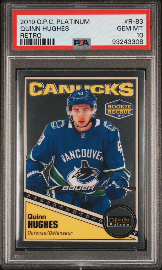 2019 O-Pee-Chee Platinum Retro #R-83 Quinn Hughes Retro PSA 10