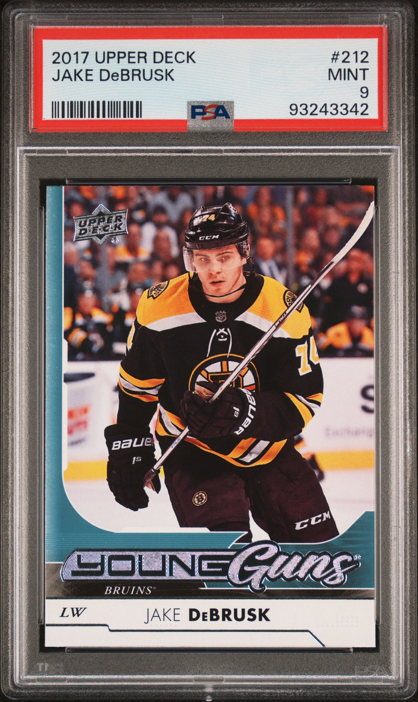 2017 Upper Deck #212 Jake Debrusk PSA 9