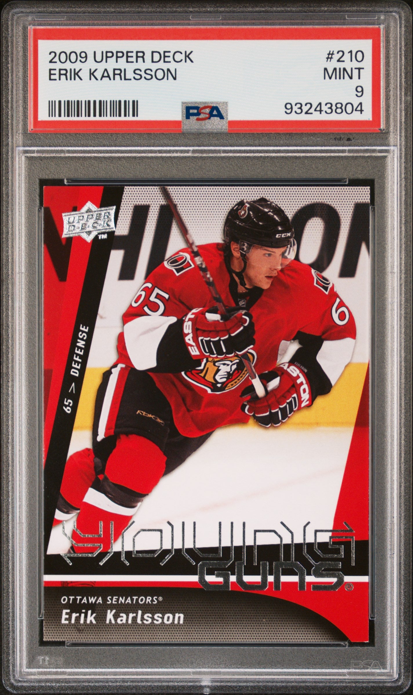 2009 Upper Deck #210 Erik Karlsson PSA 9