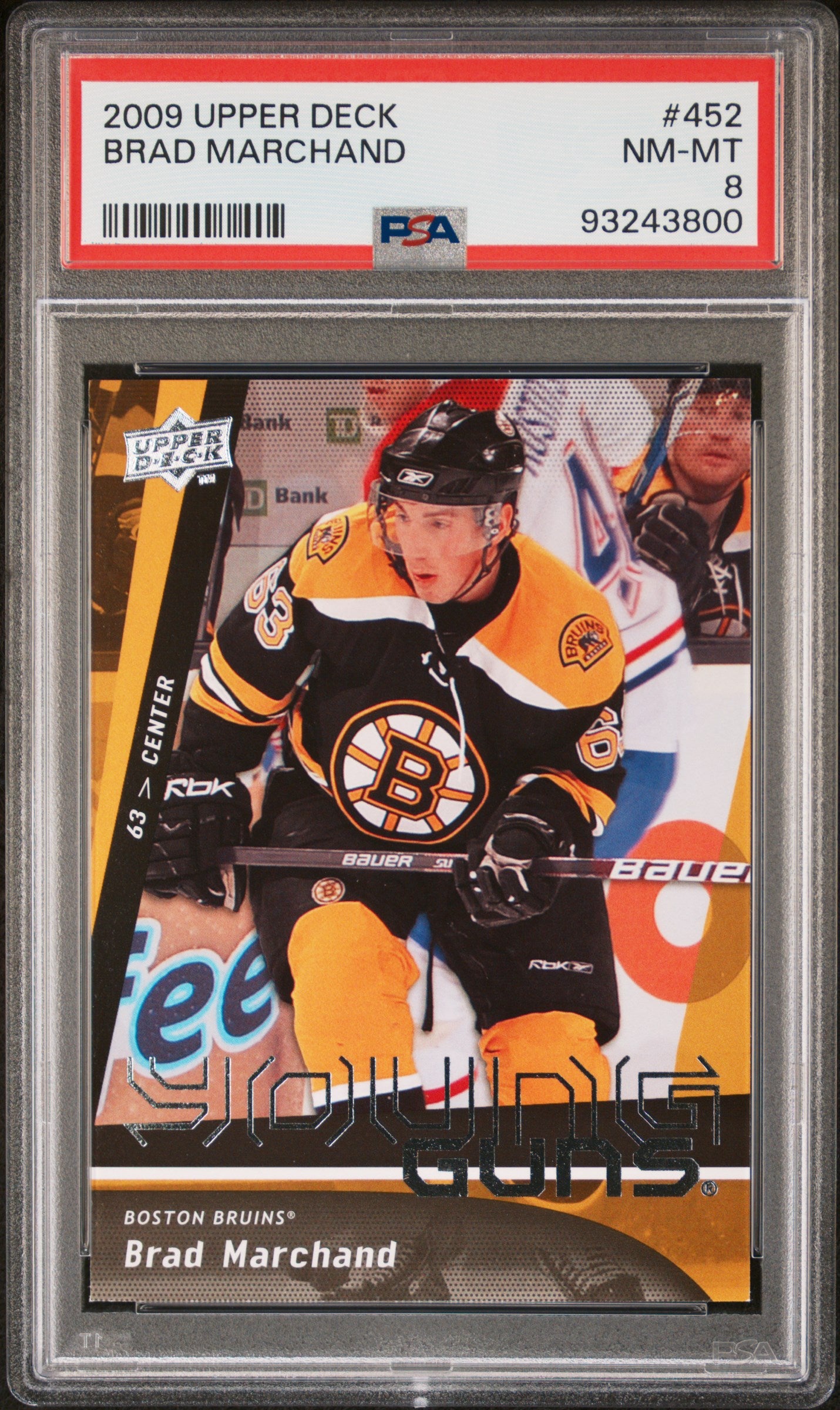 2009 Upper Deck #452 Brad Marchand PSA 8