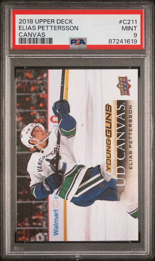 2018 Upper Deck Canvas #C211 Elias Pettersson PSA 9