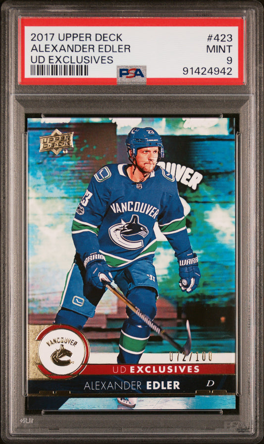 2017 Upper Deck #423 Alexander Edler Ud Exclusives PSA 9