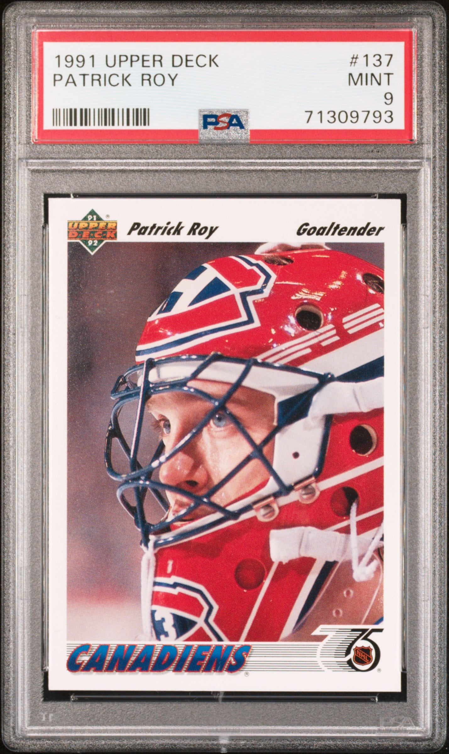 1991 Upper Deck #137 Patrick Roy PSA 9