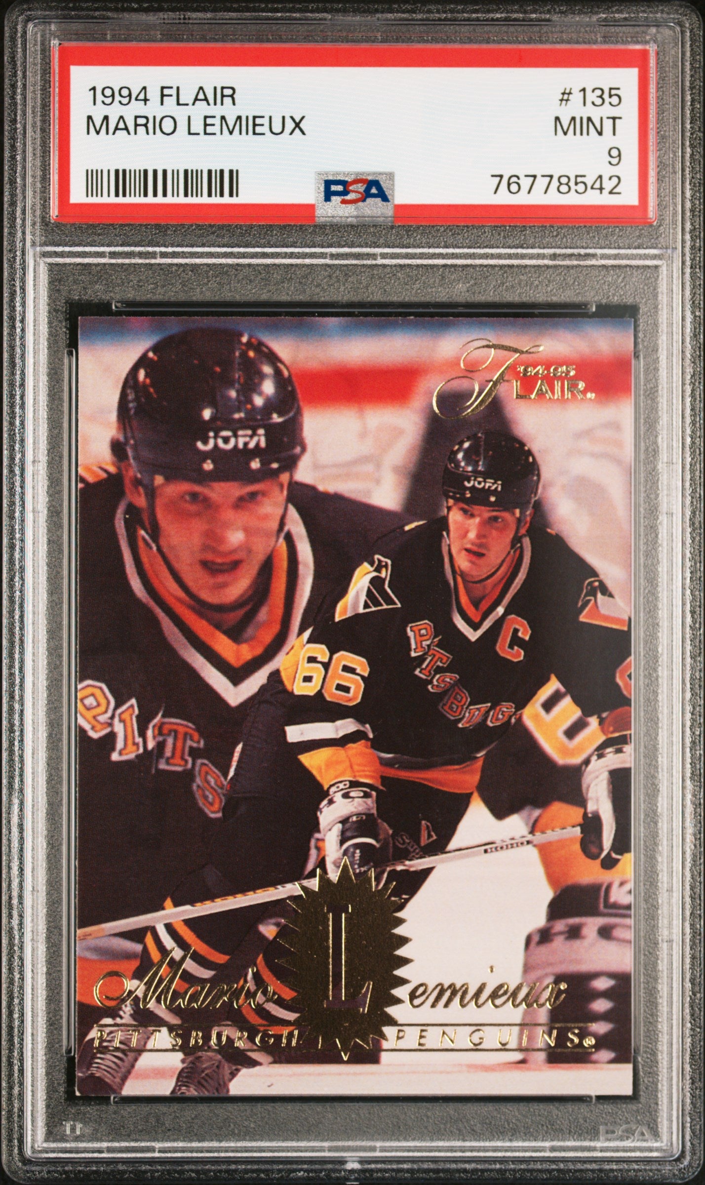 1994 Flair #135 Mario Lemieux PSA 9