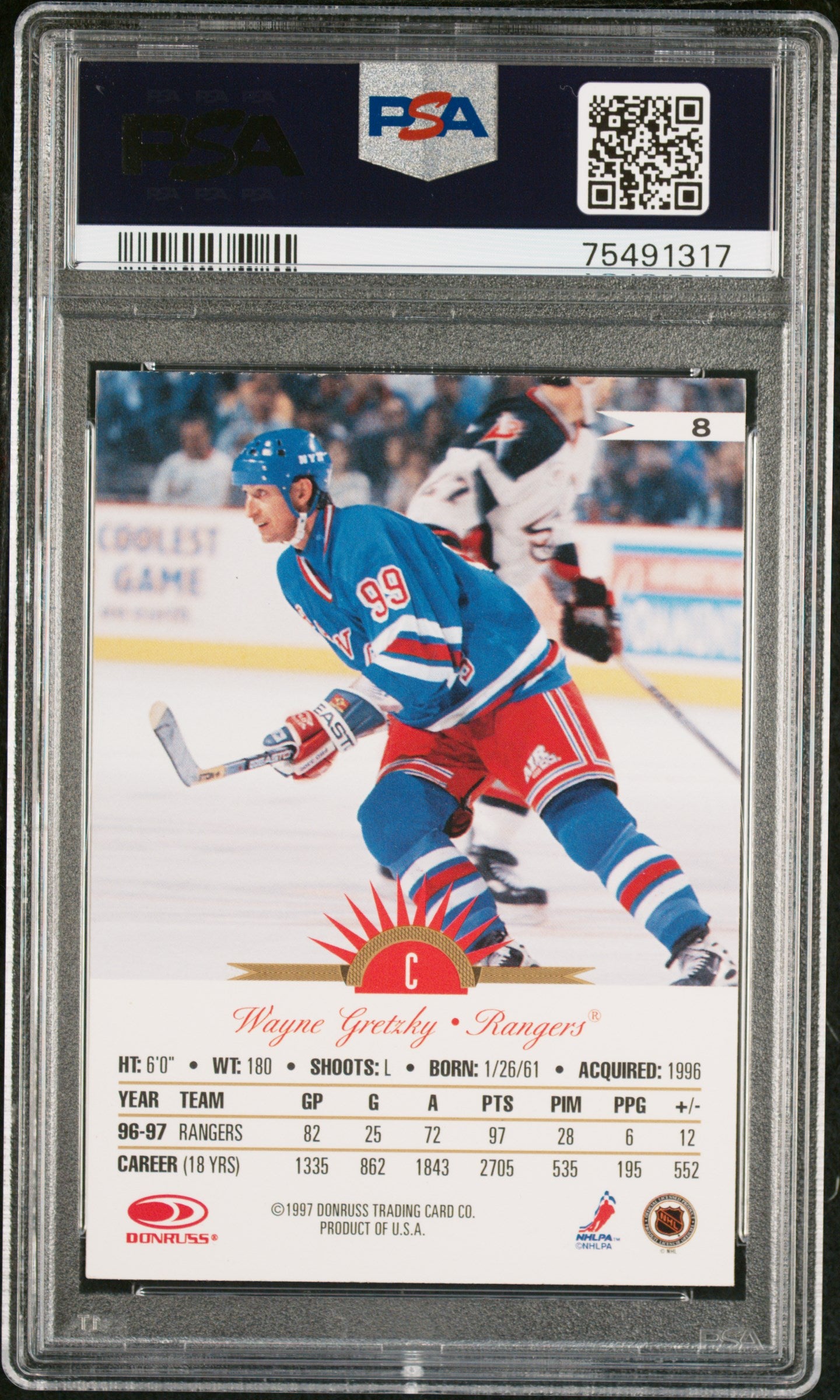 1997 Leaf International #8 Wayne Gretzky PSA 8