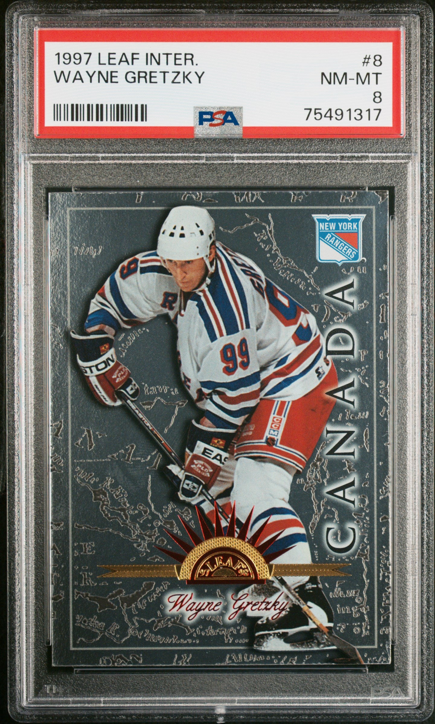 1997 Leaf International #8 Wayne Gretzky PSA 8