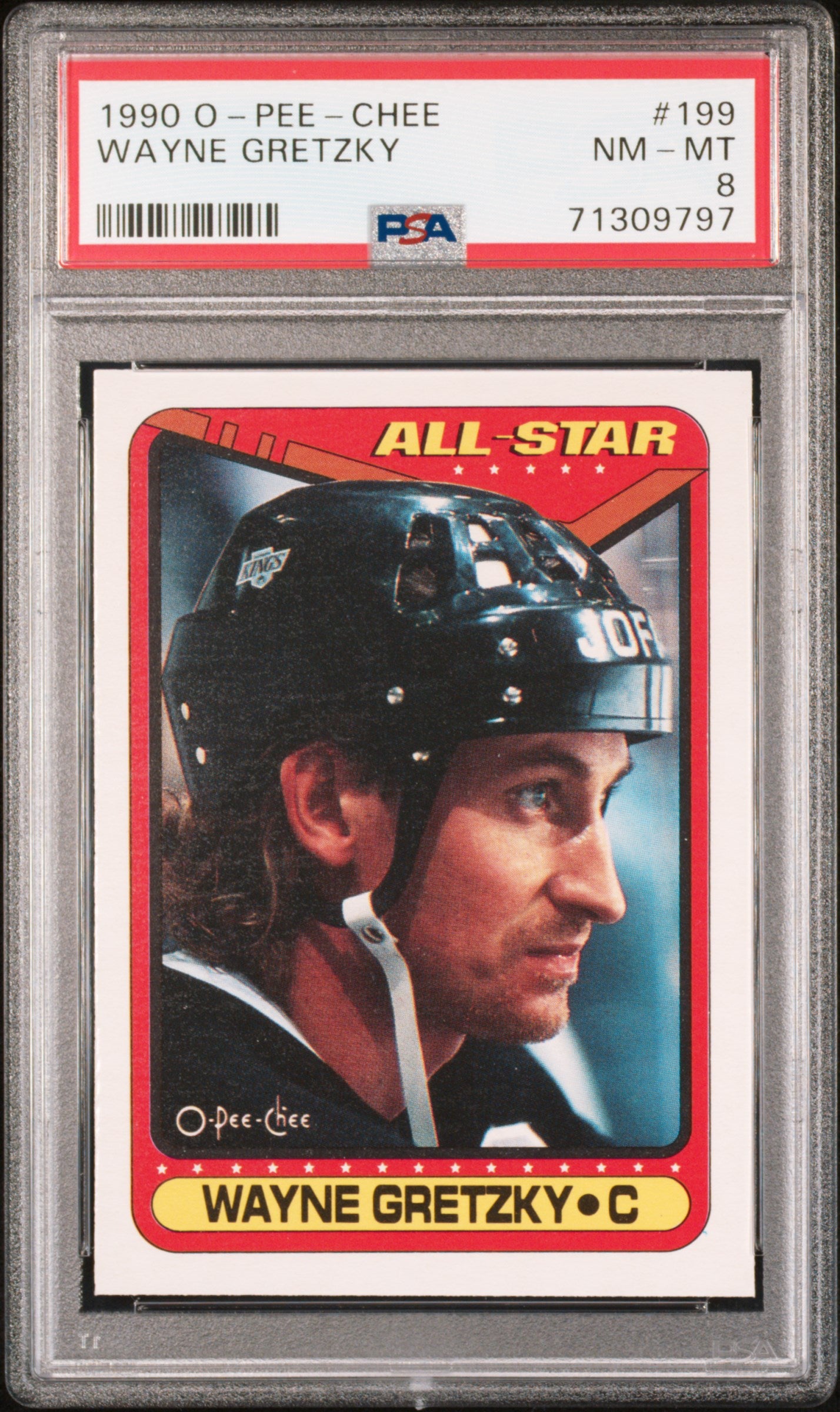 1990 O-Pee-Chee #199 Wayne Gretzky PSA 8