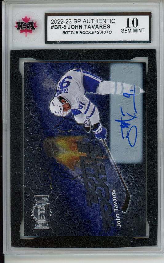 2022-23 Metal Universe John Tavares Bottle Rockets Auto #BR-5 KSA 10 Gem Mint