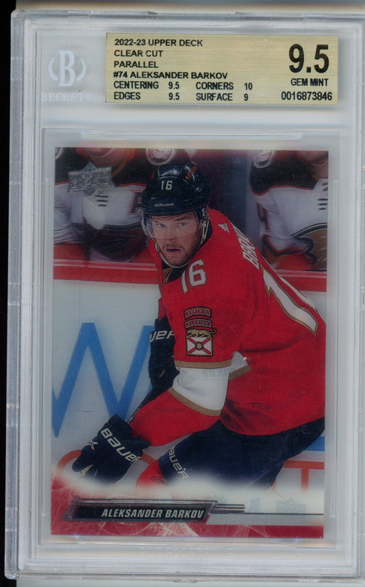 2022-23 Upper Deck Clear Cut Parallel #74 Aleksander Barkov BGS 9.5