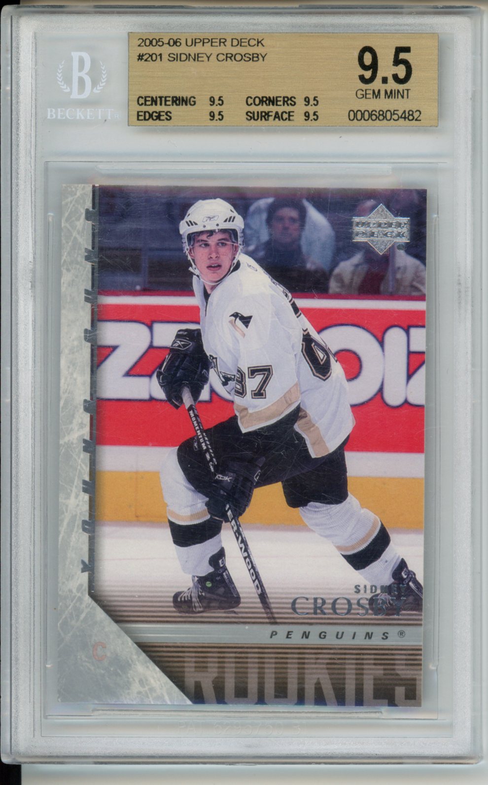 2005-06 Upper Deck #201 Sidney Crosby Young Guns BGS 9.5