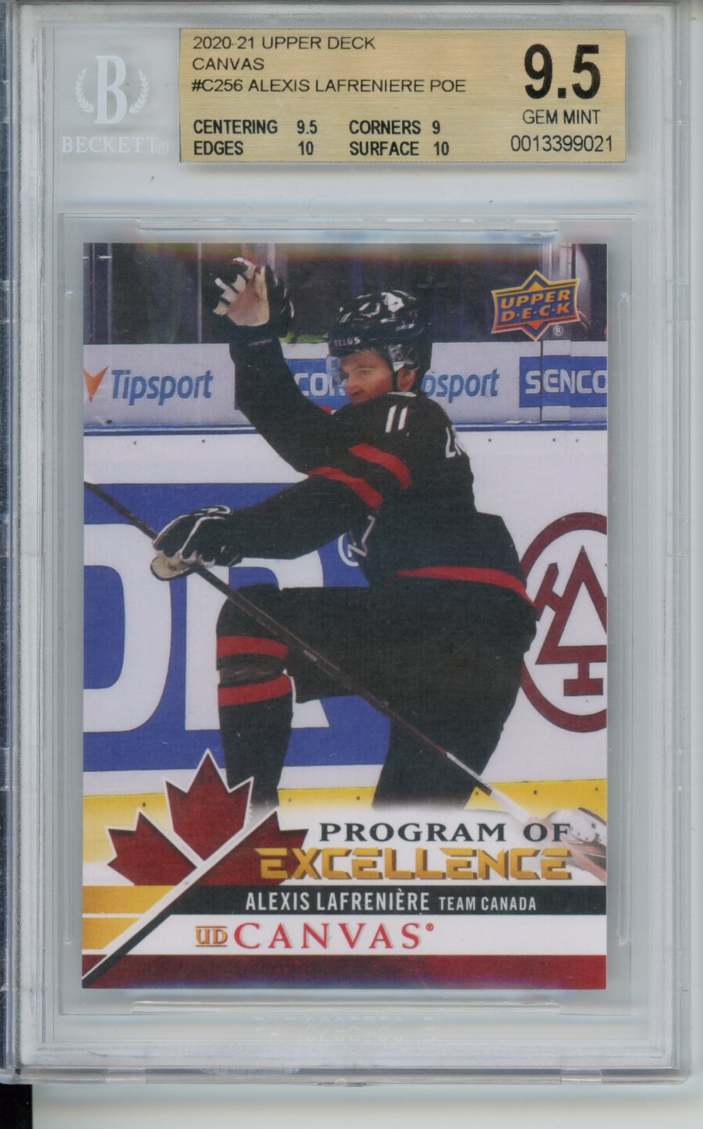 2020-21 Upper Deck Canvas #C256 Alexis Lafreniere POE BGS 9.5